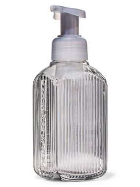 Bath & Body Works Vertical Lines Gentle Foaming Soap Dispenser Holder 10oz